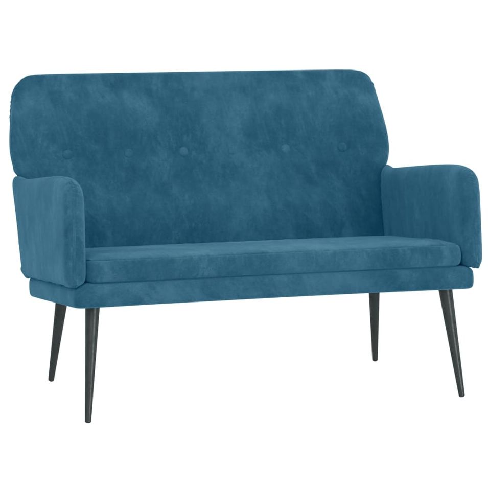 Banc Bleu 108x79x79 cm Velours - Photo n°1