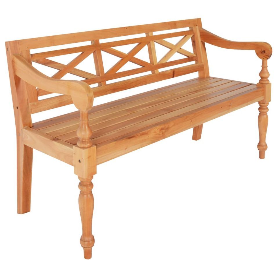 Banc bois acajou massif clair Gardene 136 cm - Photo n°1