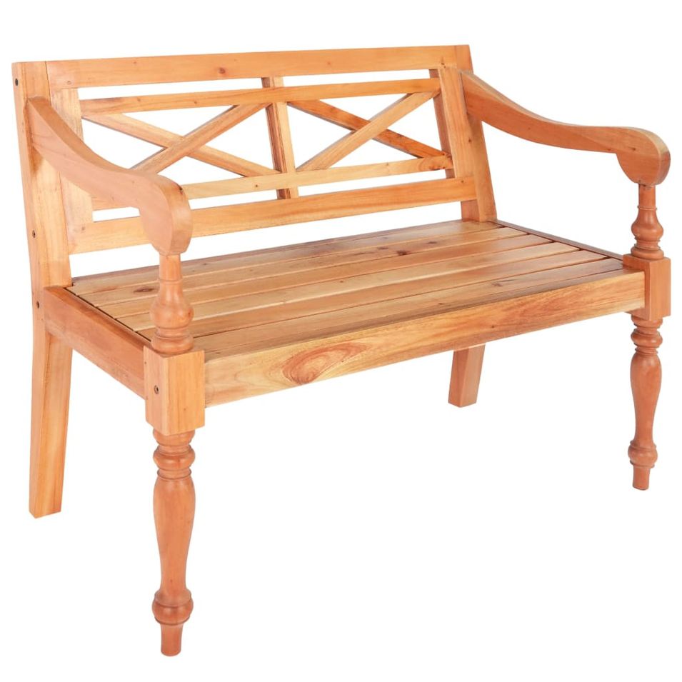 Banc bois acajou massif clair Gardene 98 cm - Photo n°1