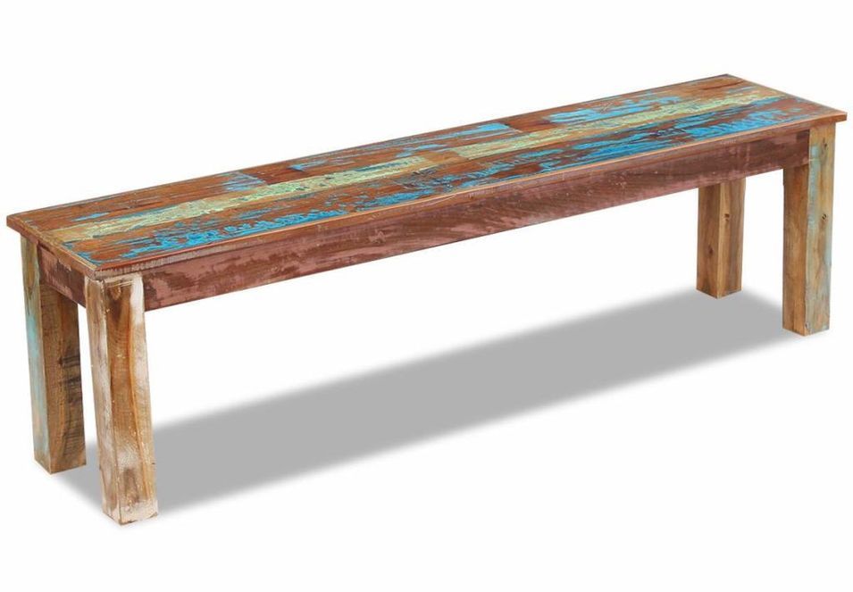 Banc bois massif recyclé multicolore Moust 160 cm - Photo n°1