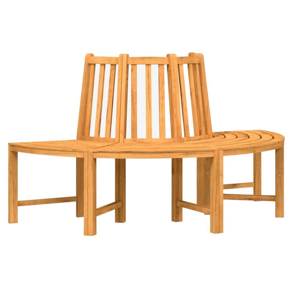 Banc circulaire demi-rond Ø160 cm bois massif de teck - Photo n°1