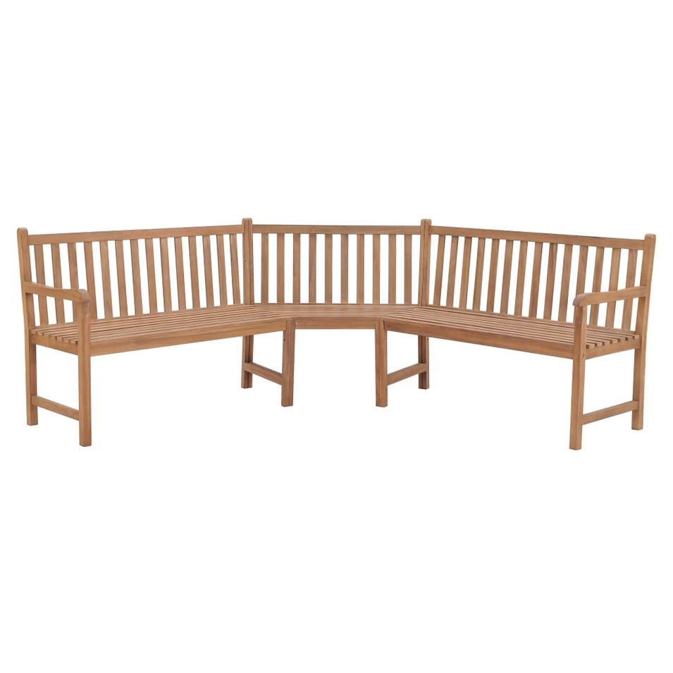 Banc d'angle de jardin 185x185x90 cm Bois de teck solide - Photo n°1