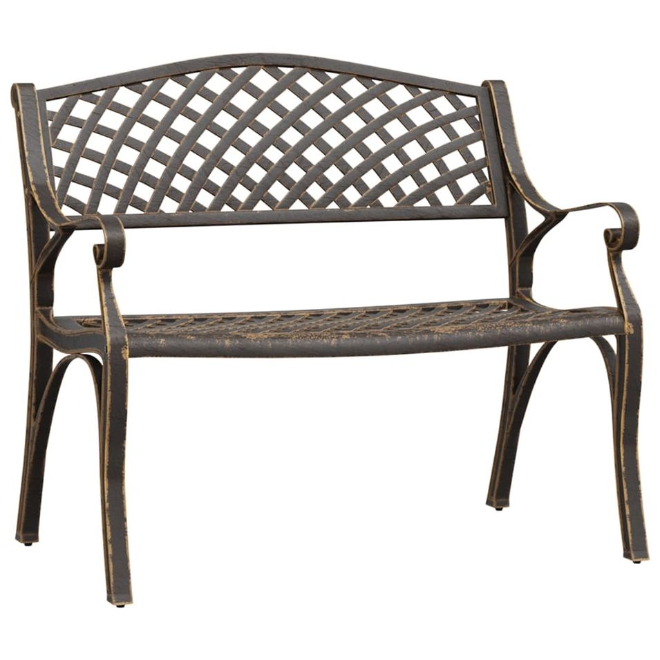 Banc de jardin 102 cm Aluminium coulé Bronze - Photo n°1