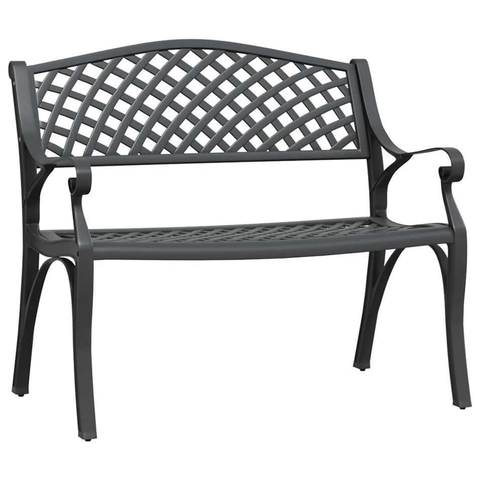 Banc de jardin 102 cm Aluminium coulé Noir - Photo n°1