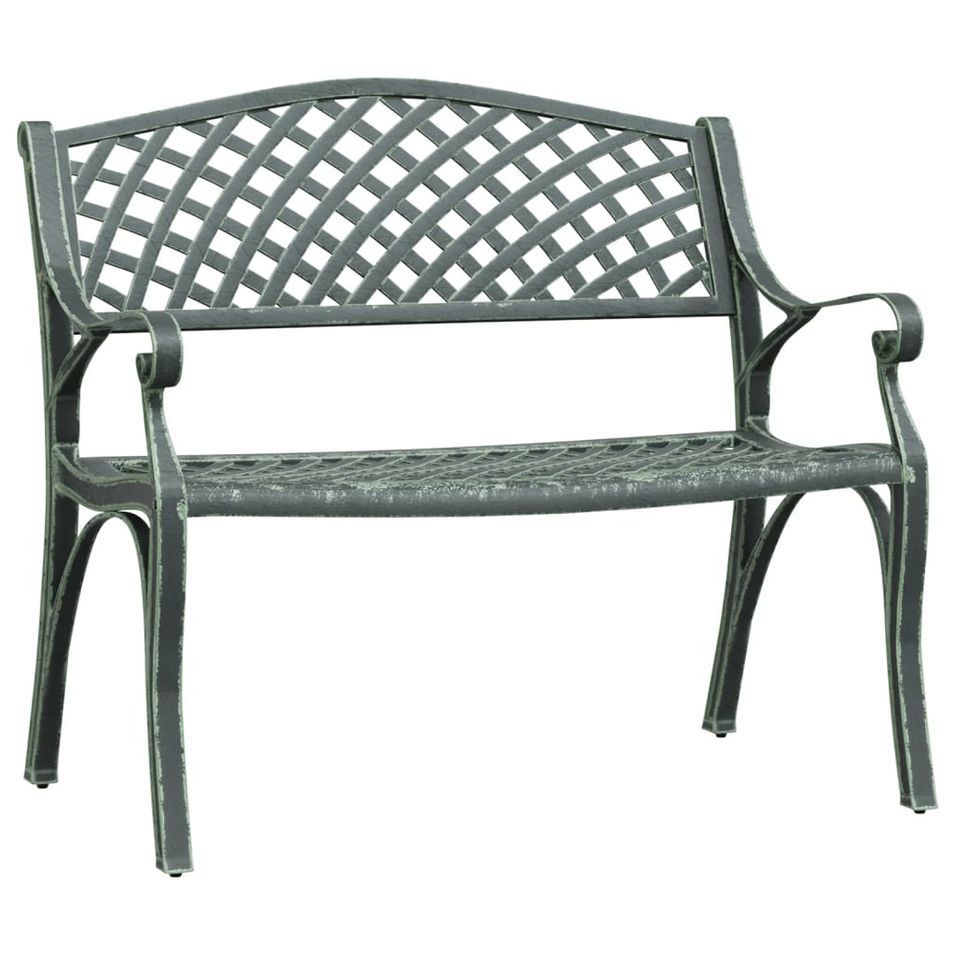 Banc de jardin 102 cm Aluminium coulé Vert - Photo n°1