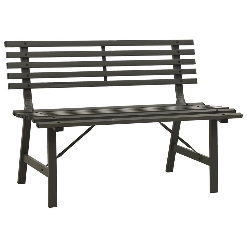 Banc de jardin 110 cm Acier Noir - Photo n°1