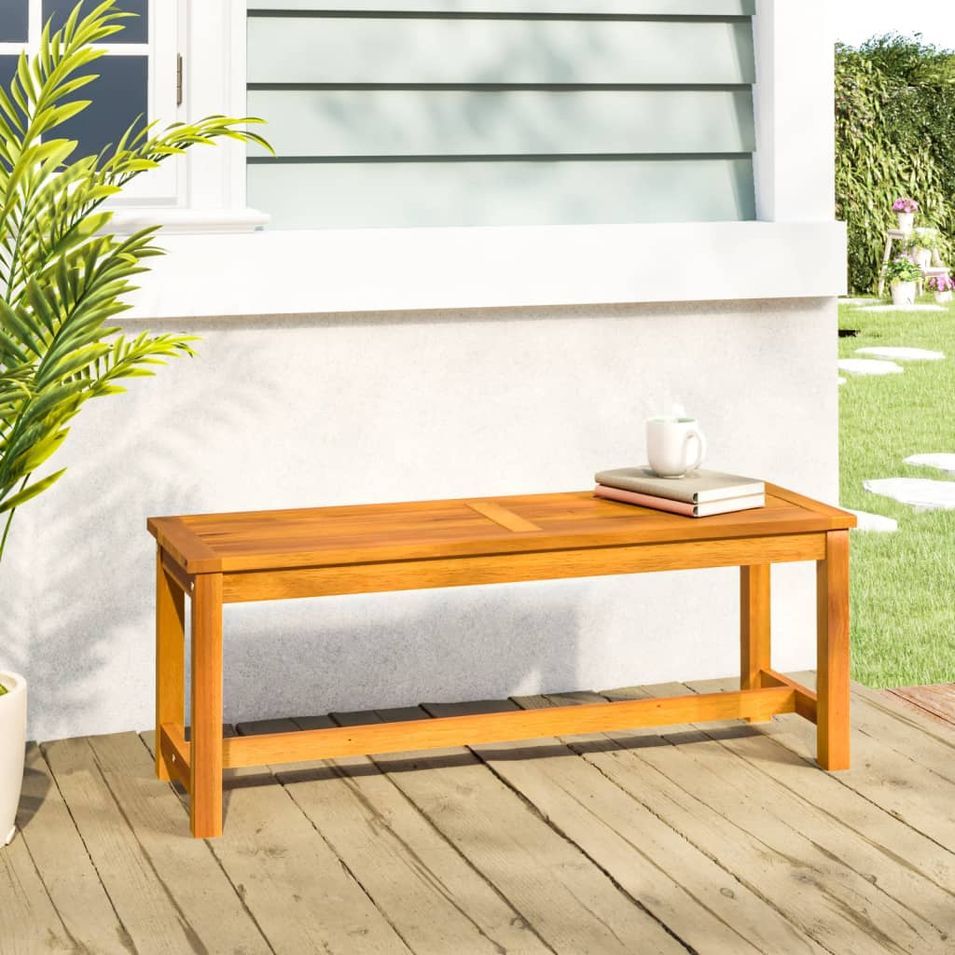 Banc de jardin 110x35x45 cm bois massif d'acacia - Photo n°1