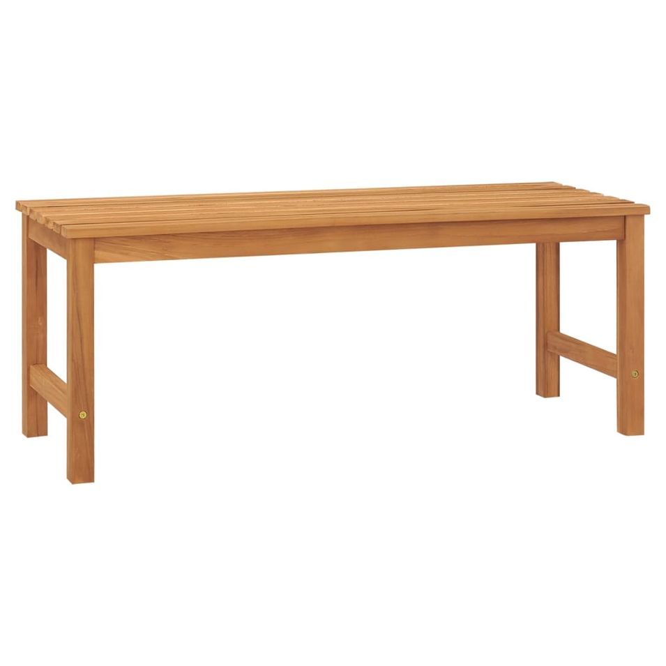 Banc de jardin 114 cm Bois de teck solide 2 - Photo n°1