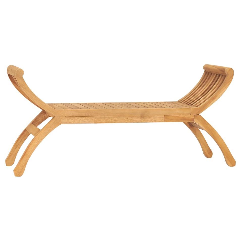 Banc de jardin 120 cm Bois de teck solide 4 - Photo n°1