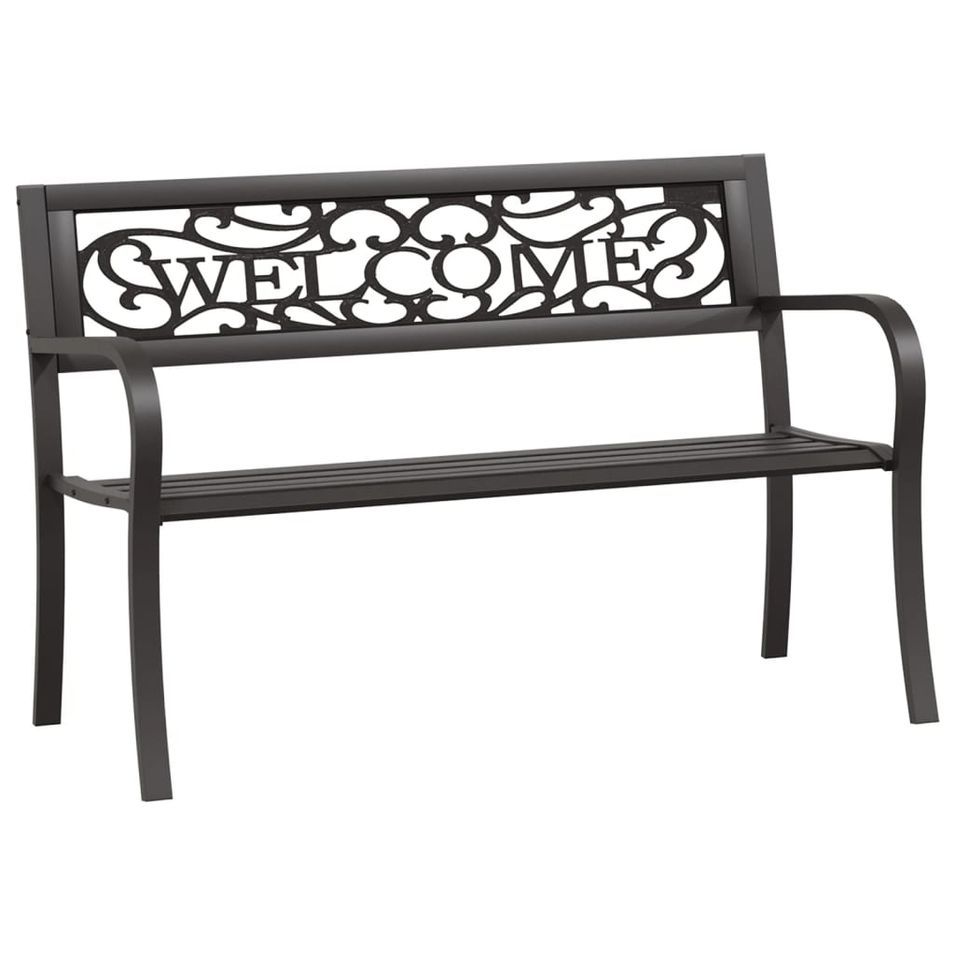 Banc de jardin 125 cm Acier Noir - Photo n°1