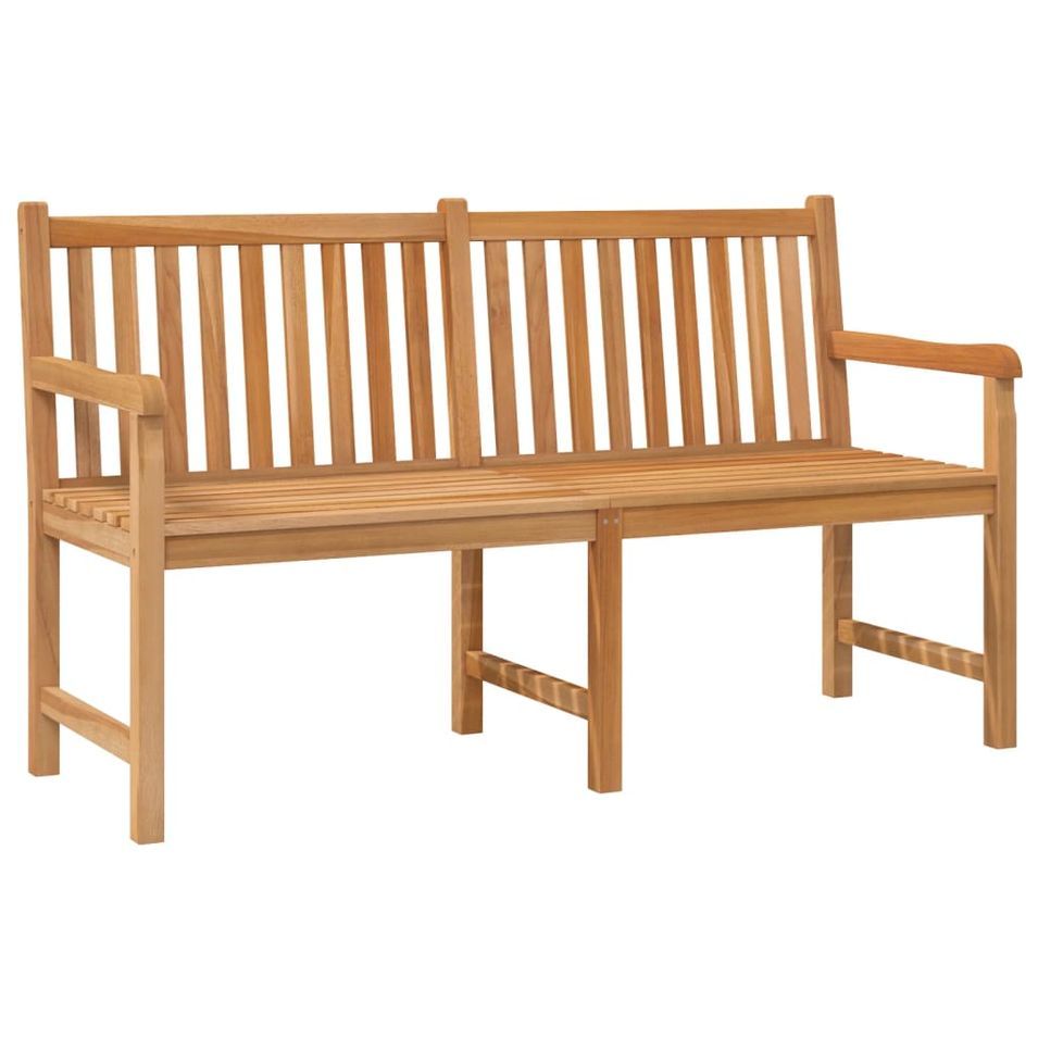 Banc de jardin 150 cm Bois de teck solide 2 - Photo n°1