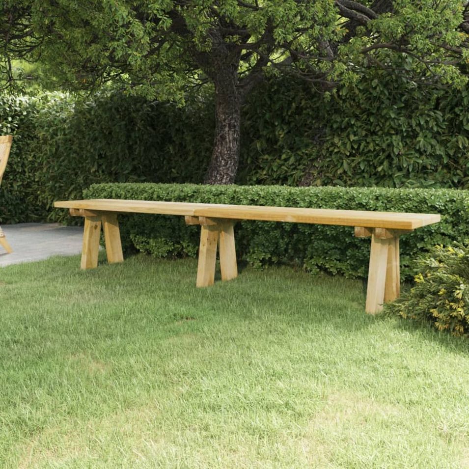 Banc de jardin 220 cm bois de pin massif imprégné - Photo n°1