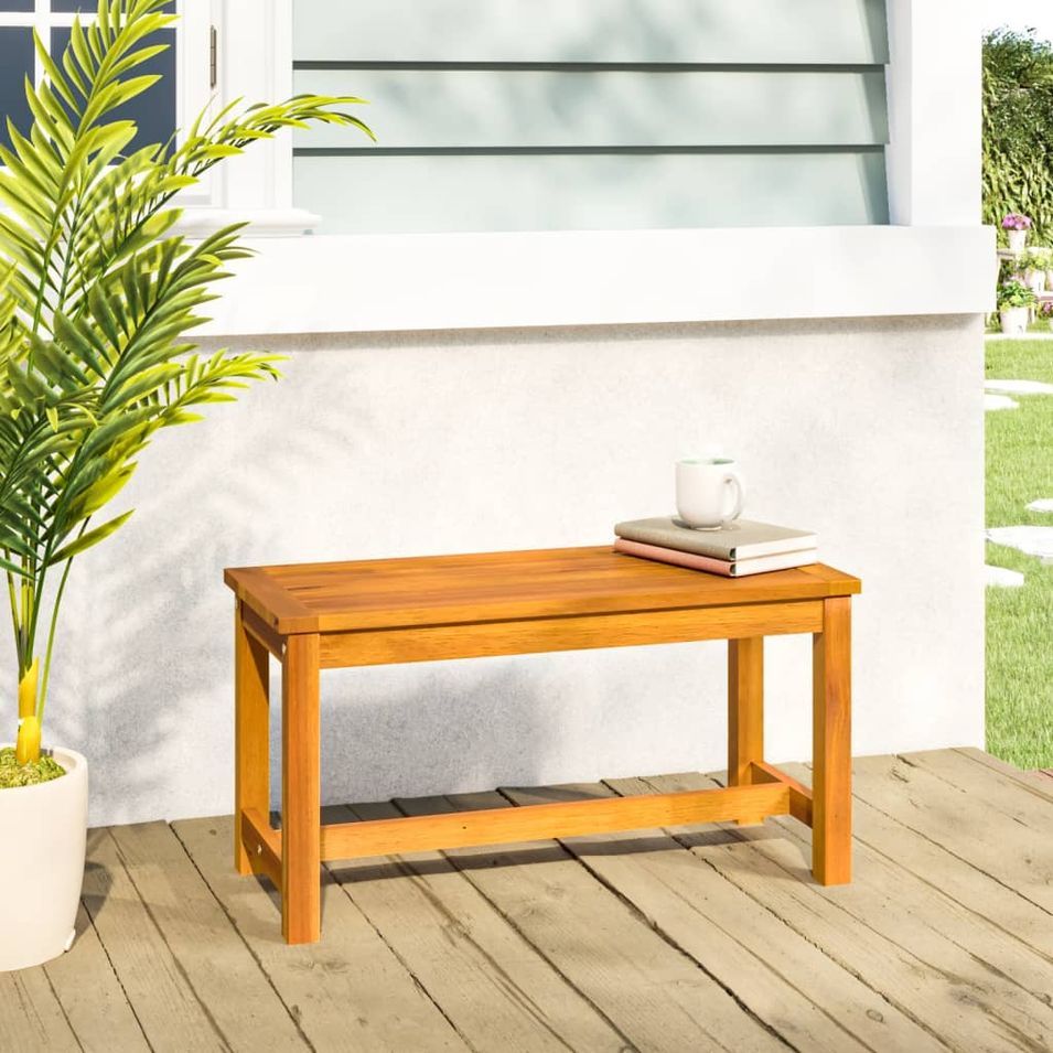 Banc de jardin 80x35x45 cm bois massif d'acacia - Photo n°1