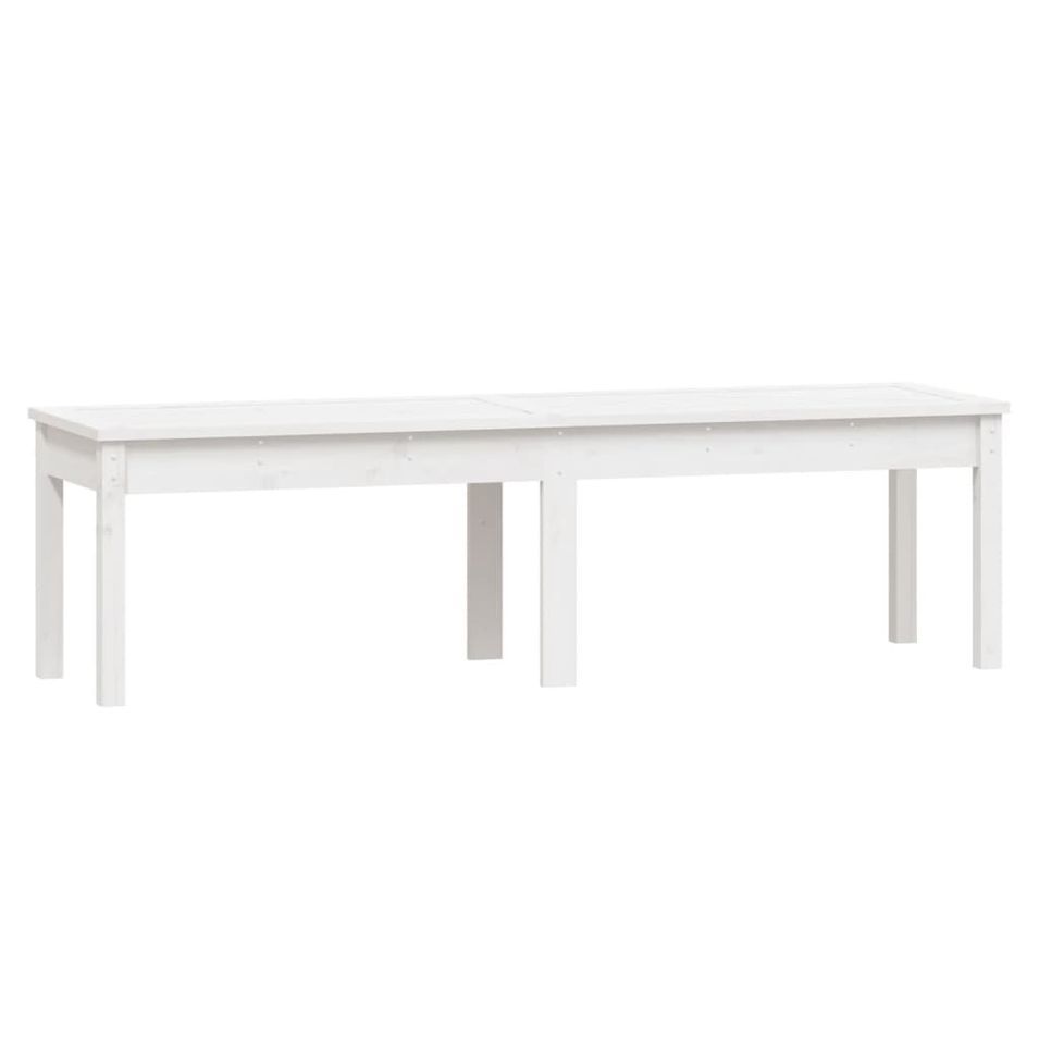 Banc de jardin à 2 places blanc 159,5x44x45 cm bois massif pin - Photo n°1