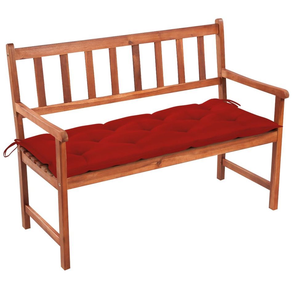 Banc de jardin avec coussin 120 cm Bois d'acacia massif 43 - Photo n°1