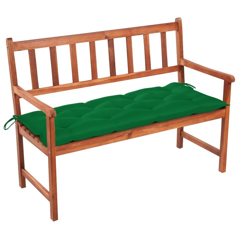 Banc de jardin avec coussin 120 cm Bois d'acacia massif 47 - Photo n°1