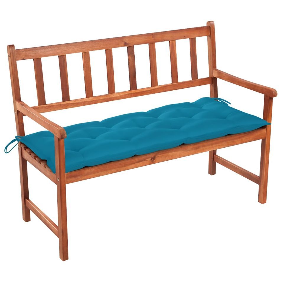 Banc de jardin avec coussin 120 cm Bois d'acacia massif 44 - Photo n°1