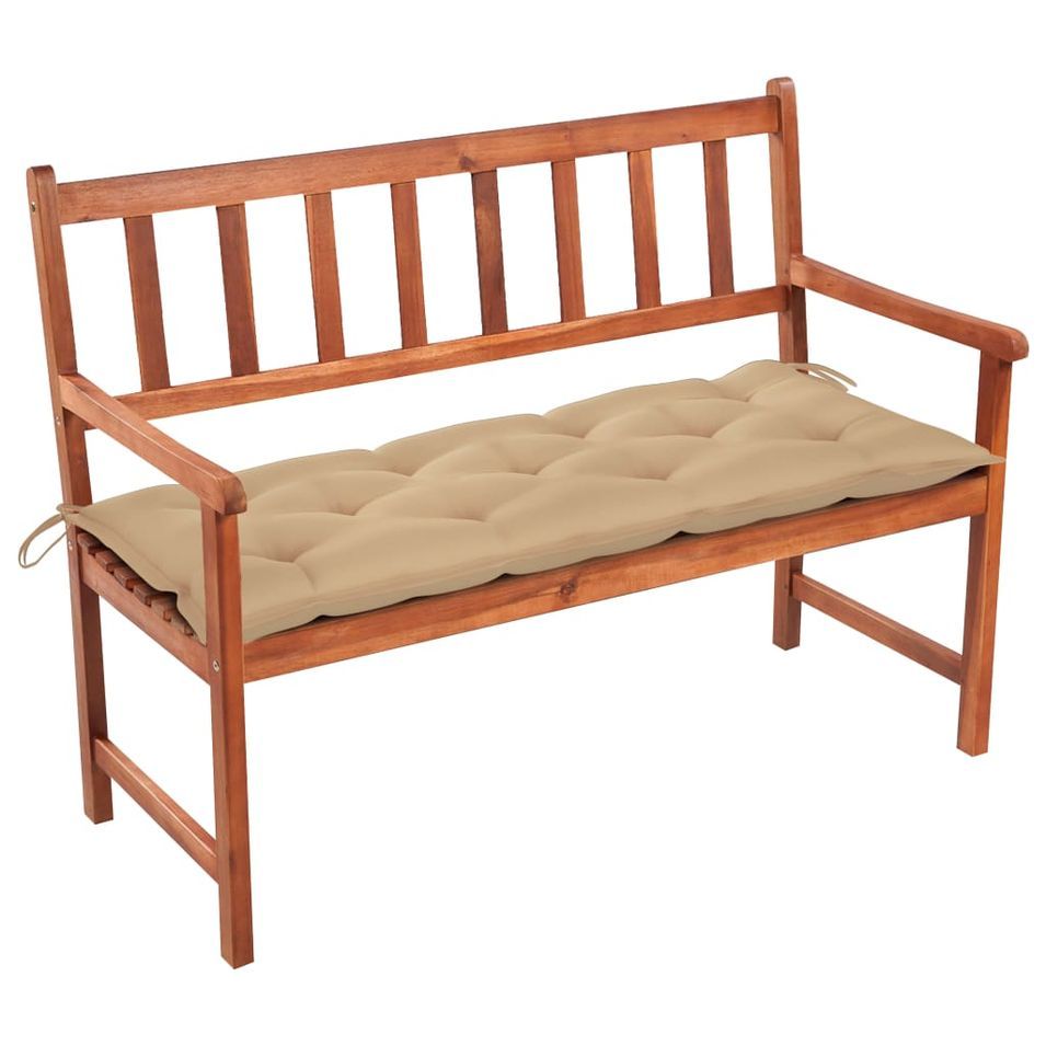 Banc de jardin avec coussin 120 cm Bois d'acacia massif 46 - Photo n°1