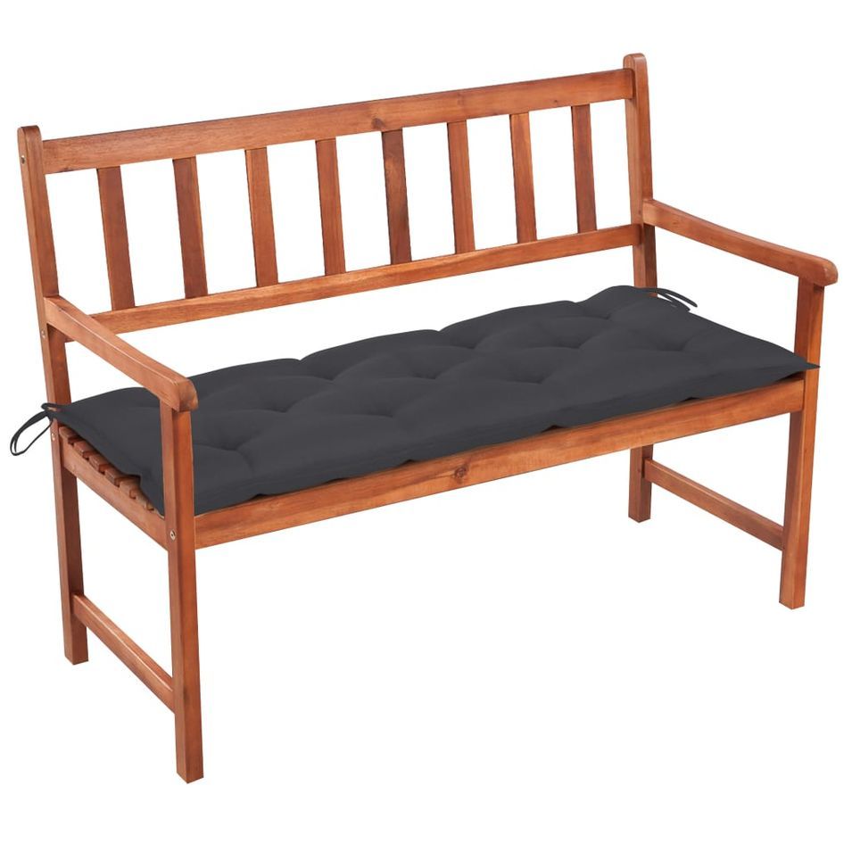 Banc de jardin avec coussin 120 cm Bois d'acacia massif 41 - Photo n°1