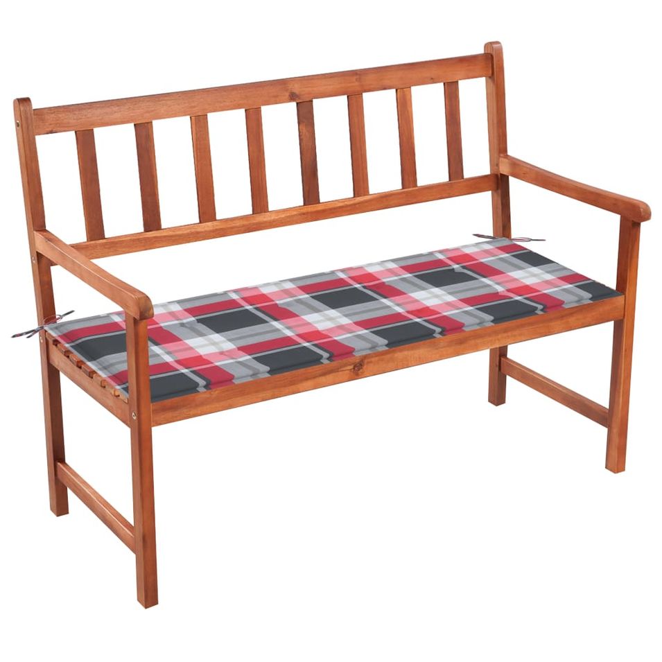 Banc de jardin avec coussin 120 cm Bois d'acacia massif 39 - Photo n°1