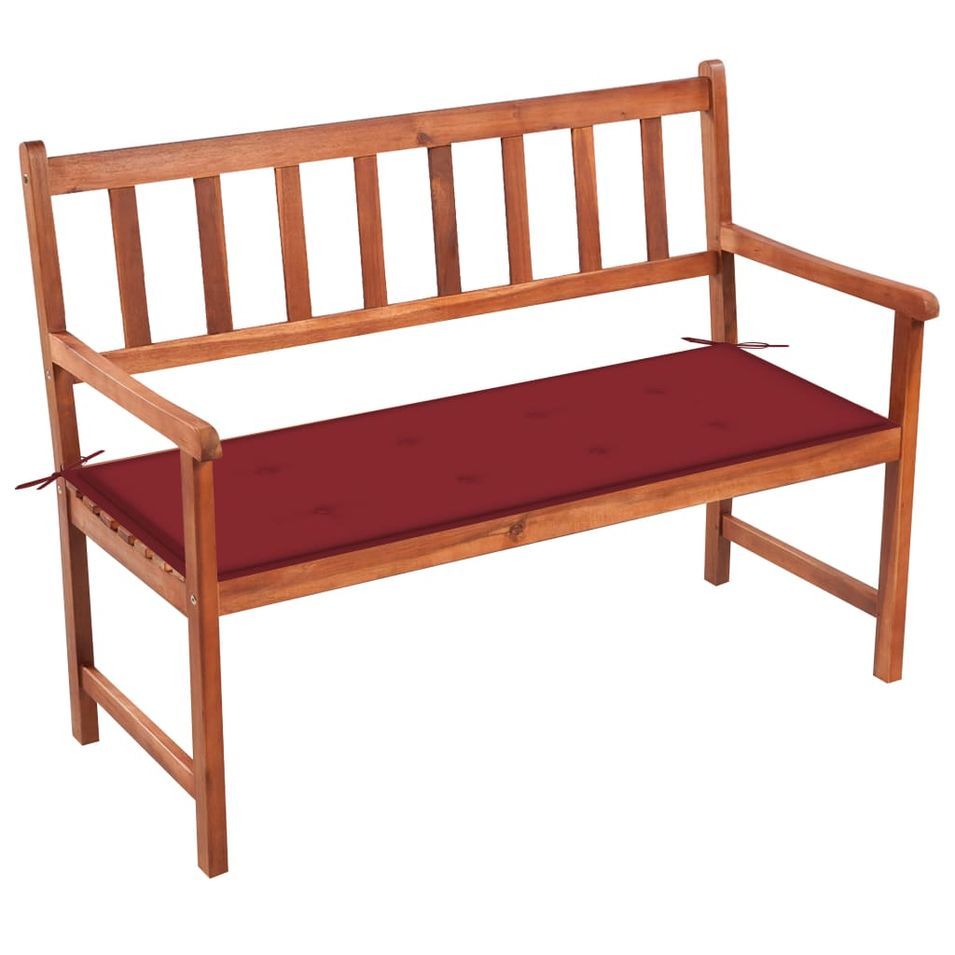 Banc de jardin avec coussin 120 cm Bois d'acacia massif 38 - Photo n°1