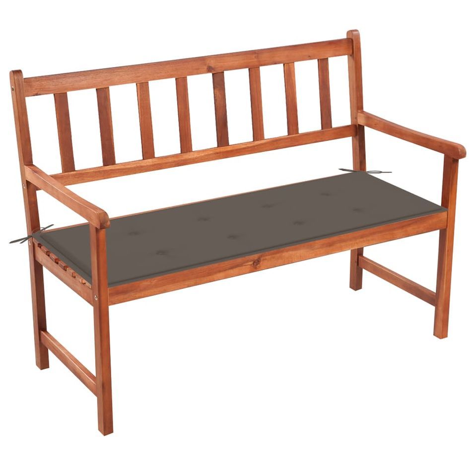 Banc de jardin avec coussin 120 cm Bois d'acacia massif 34 - Photo n°1