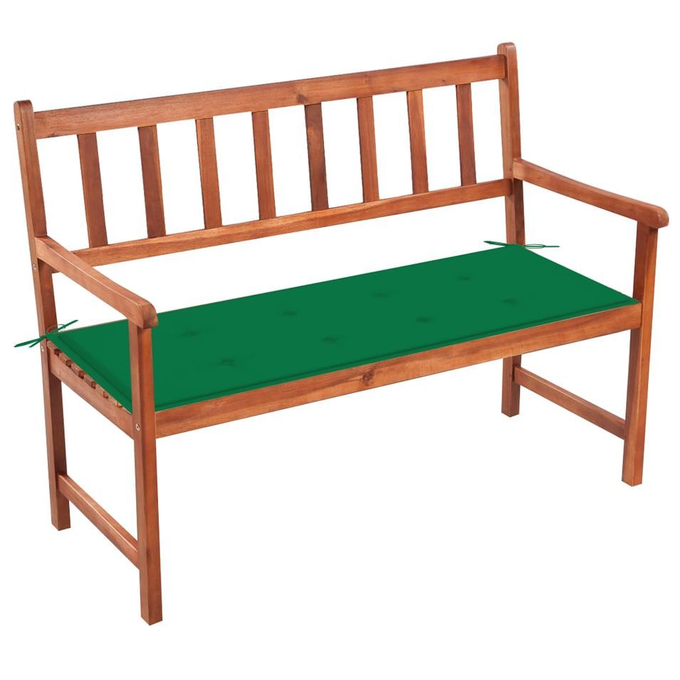 Banc de jardin avec coussin 120 cm Bois d'acacia massif 29 - Photo n°1