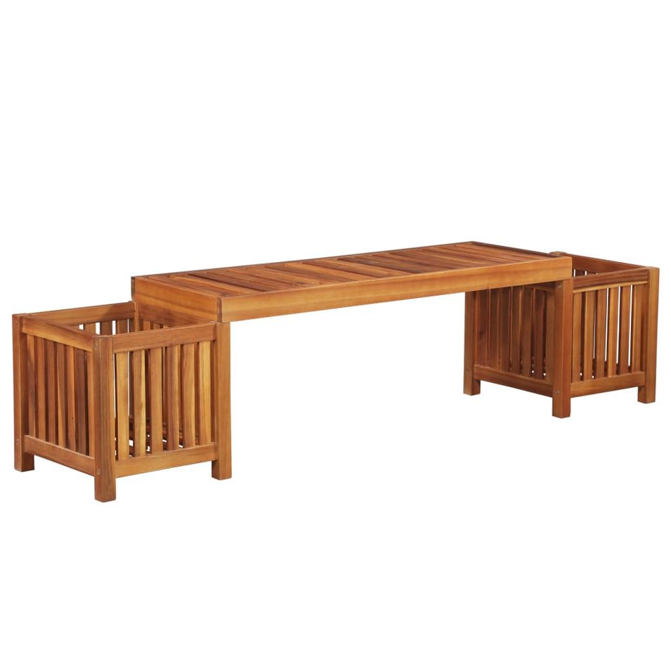 Banc de jardin avec jardinière Bois d'acacia massif 180x40x44cm - Photo n°1