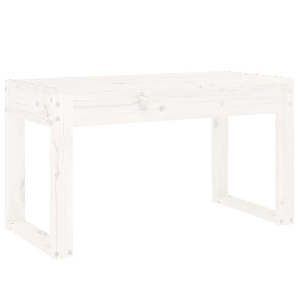 Banc de jardin blanc 80x38x45 cm bois massif de pin - Photo n°1