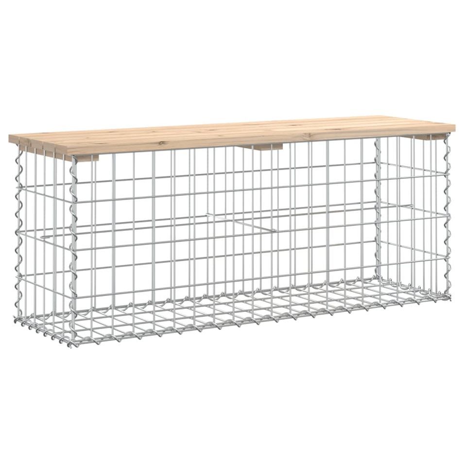 Banc de jardin design de gabion 103x31,5x42 bois massif de pin - Photo n°1