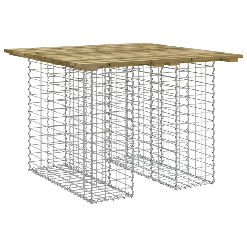 Banc de jardin design gabion 100x102x72 cm bois de pin imprégné - Photo n°1