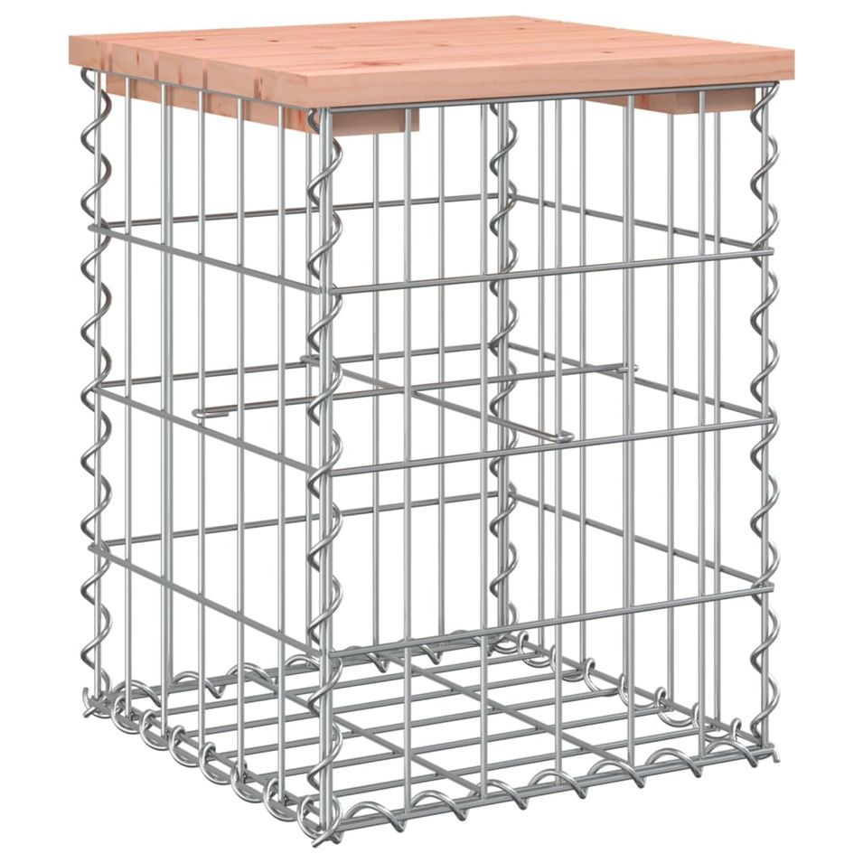 Banc de jardin design gabion 33x31x42 cm bois massif de douglas - Photo n°1