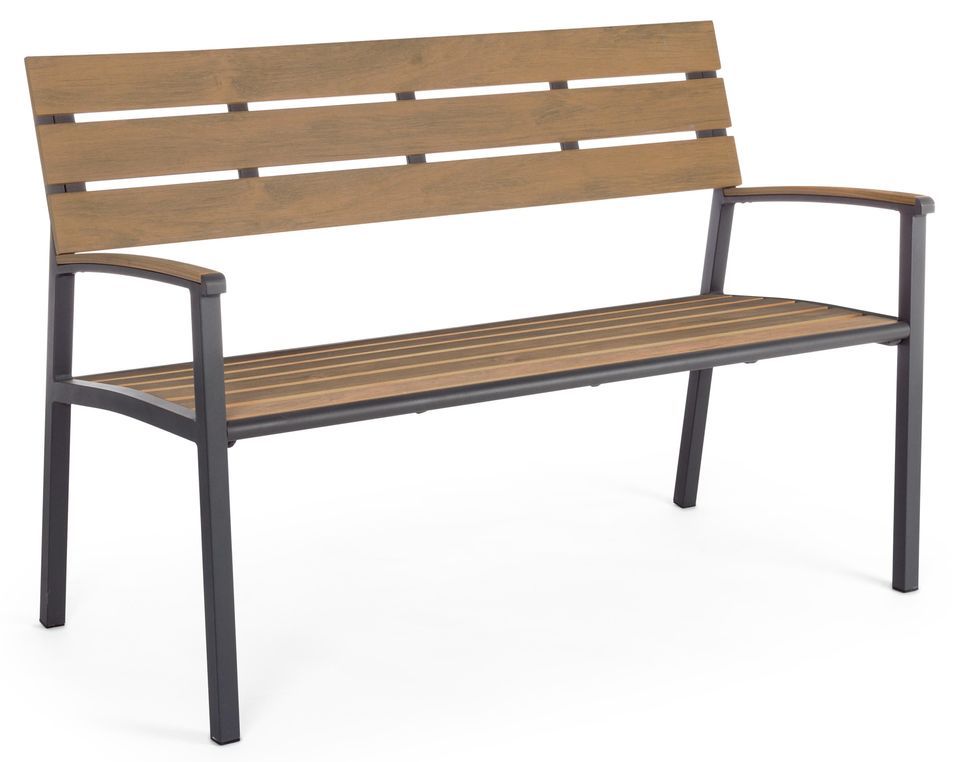 Banc de jardin en aluminium anthracite Daniel L 123 cm - Photo n°1