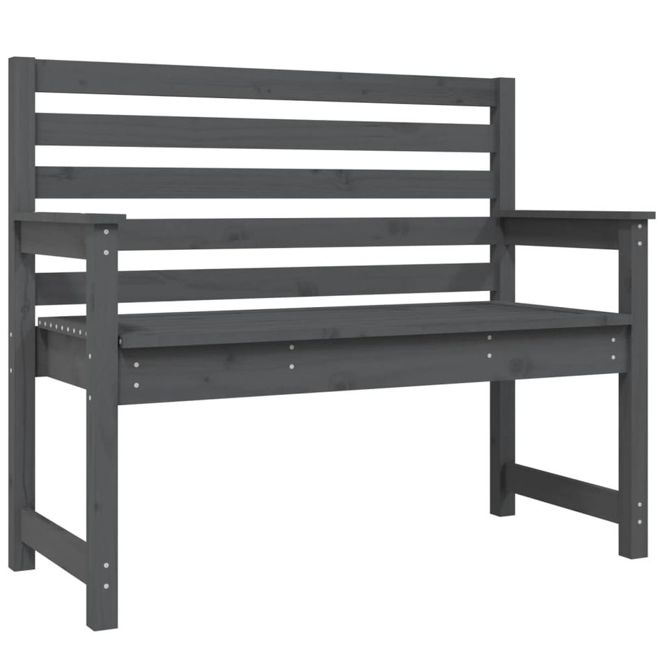 Banc de jardin gris 109x48x91,5 cm bois massif de pin - Photo n°1