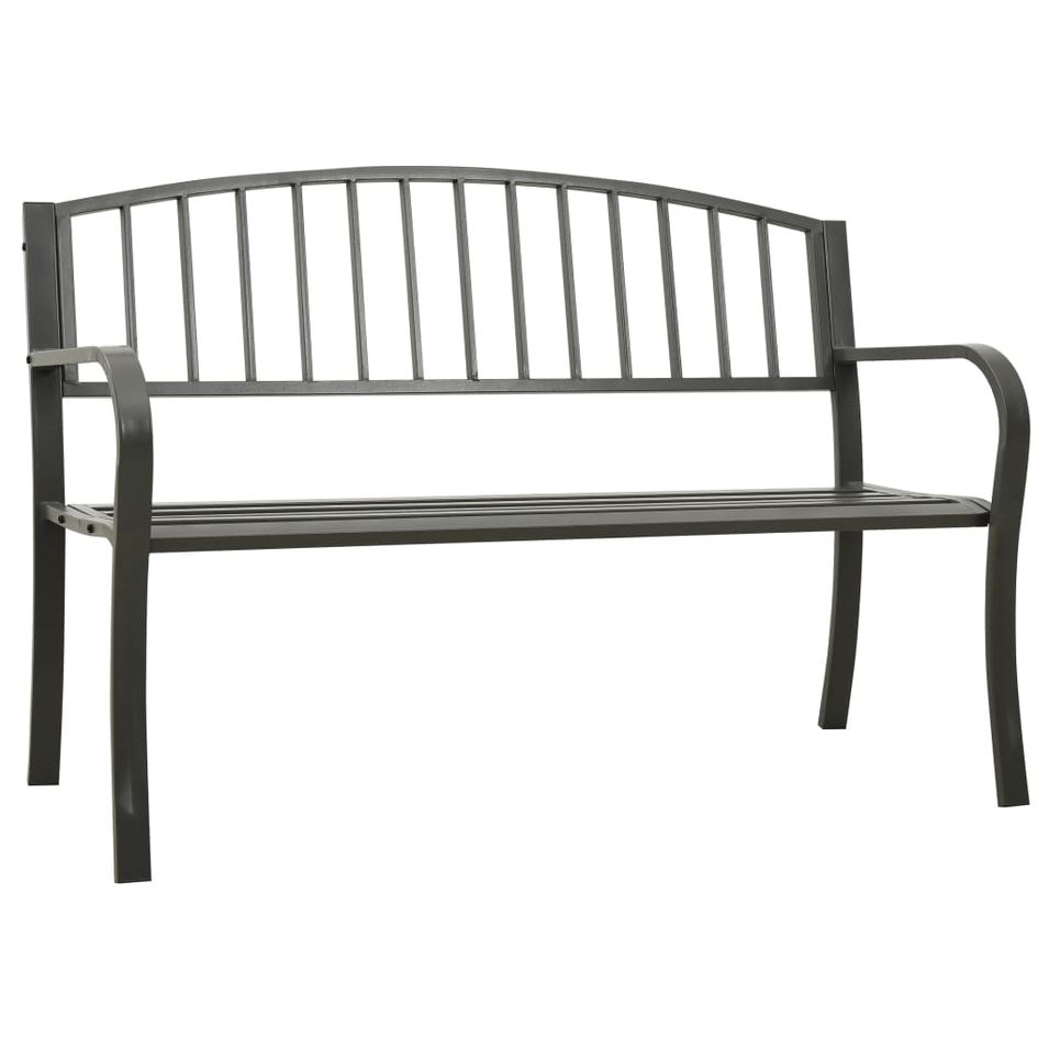 Banc de jardin Gris 120 cm Acier - Photo n°1