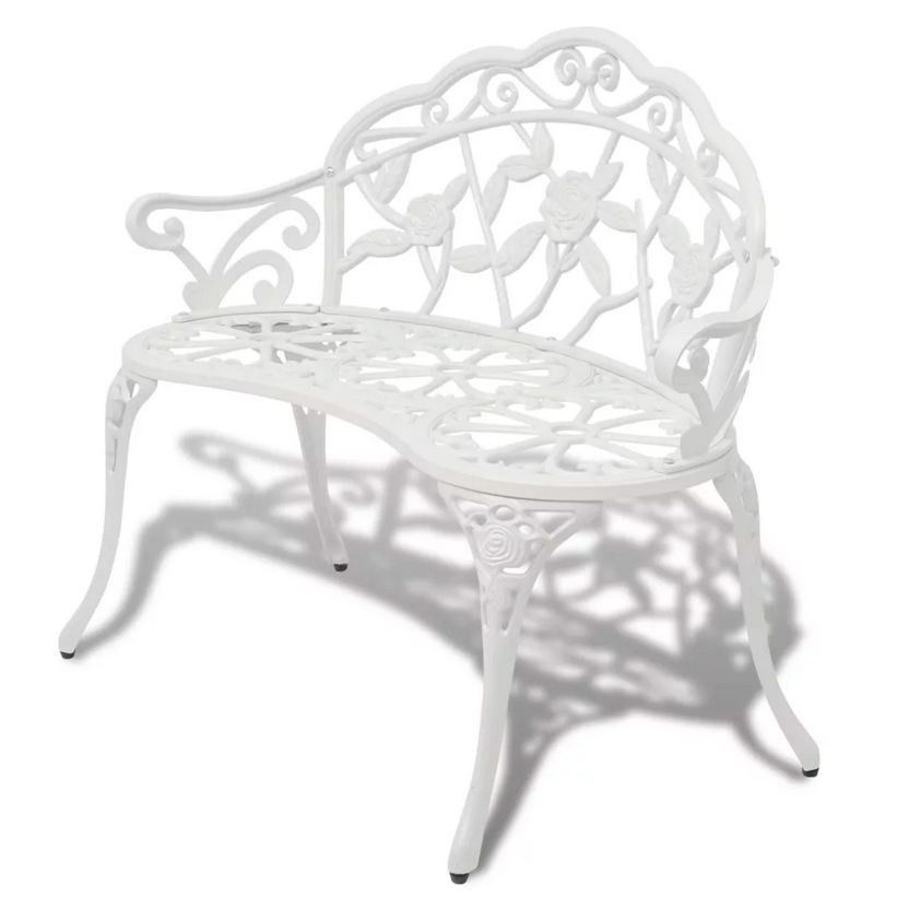 Banc de jardin métal blanc Troopa - Photo n°1