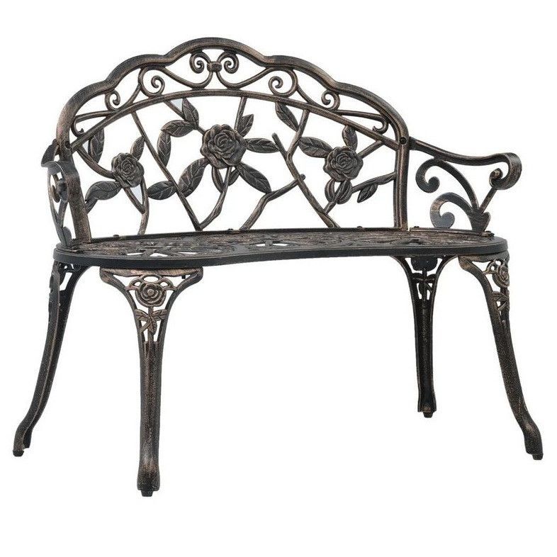 Banc de jardin métal coulé bronze Troopa - Photo n°1