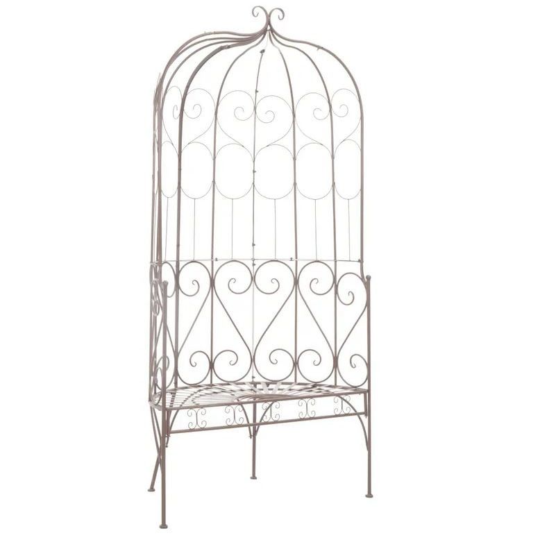 Banc de jardin métal forgé marron antique Vakka 95 cm - Photo n°1
