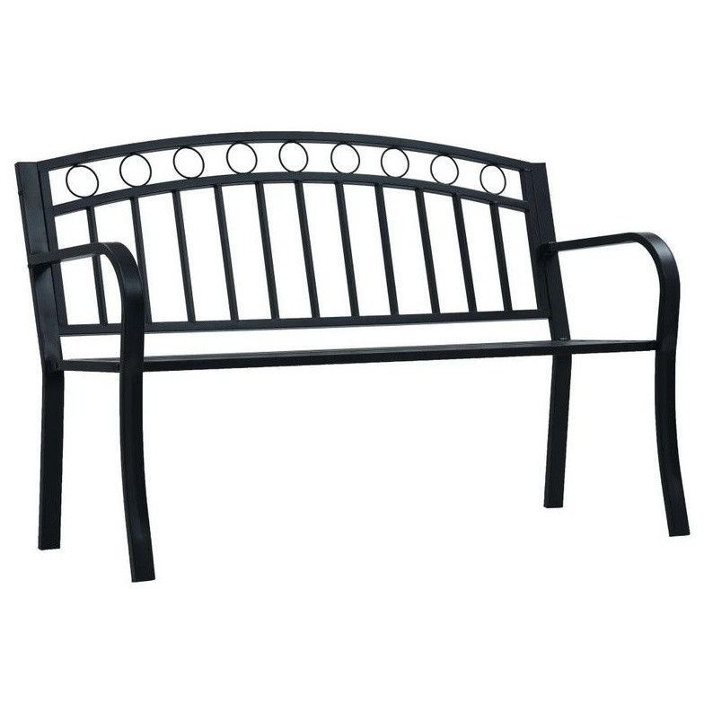 Banc de jardin métal noir Delta 125 cm - Photo n°1