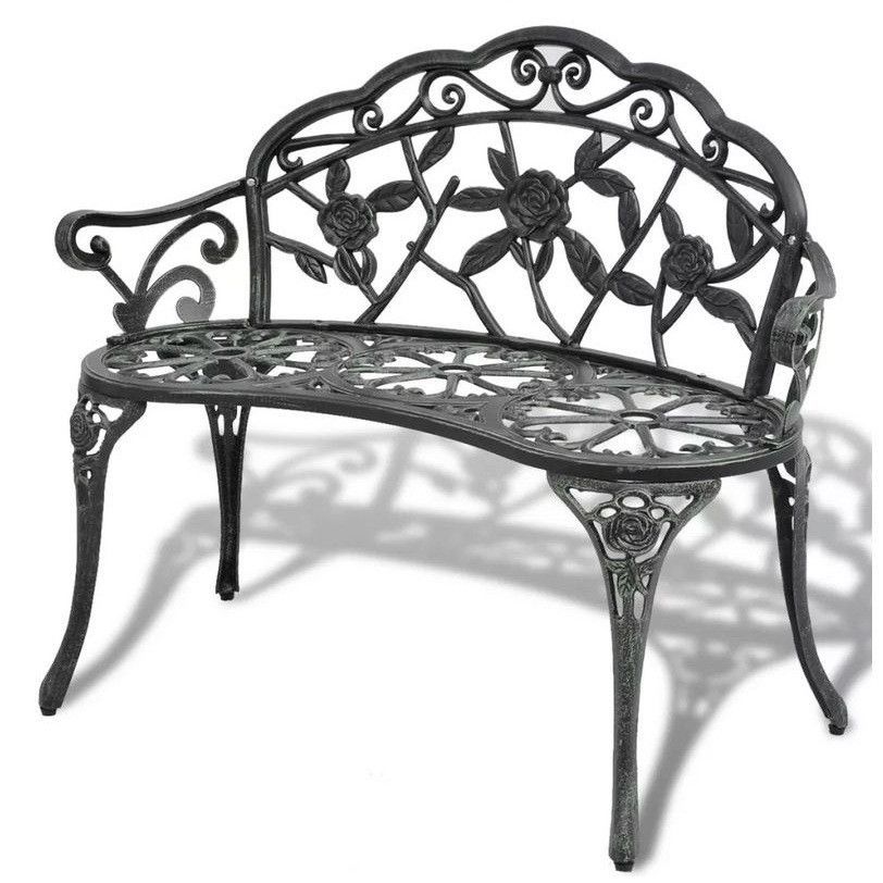 Banc de jardin métal vert Troopa - Photo n°1