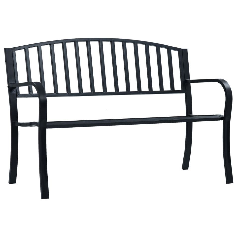 Banc de jardin Noir 120 cm Acier - Photo n°1