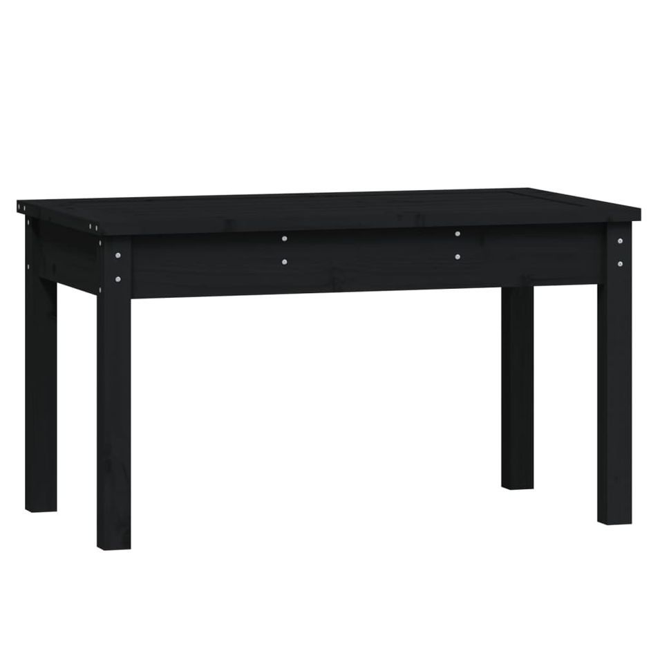 Banc de jardin noir 80x44x45 cm bois massif de pin - Photo n°1