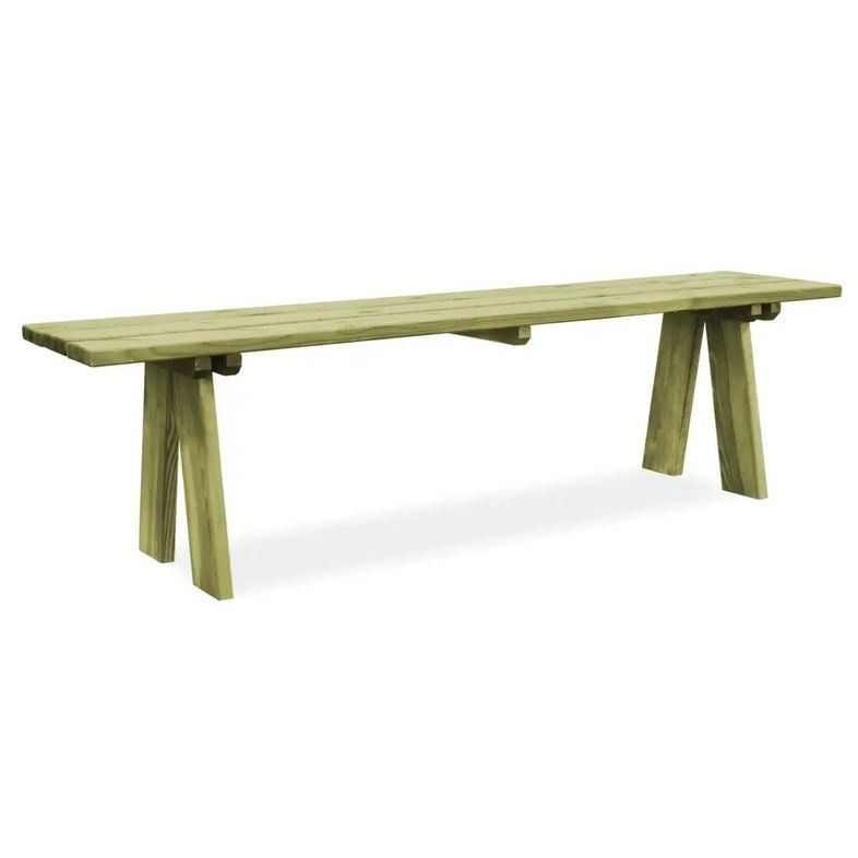Banc de jardin pin massif imprégné vert Vralee 170 cm - Photo n°1