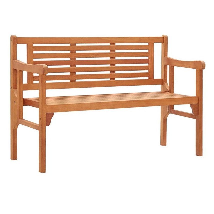 Banc de jardin pliable eucalyptus massif clair Thebi - Photo n°1