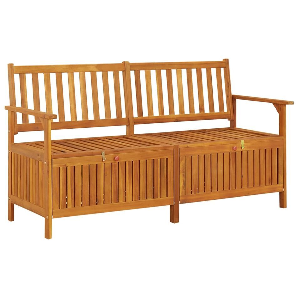 Banc de rangement 148 cm Bois d'acacia solide - Photo n°1