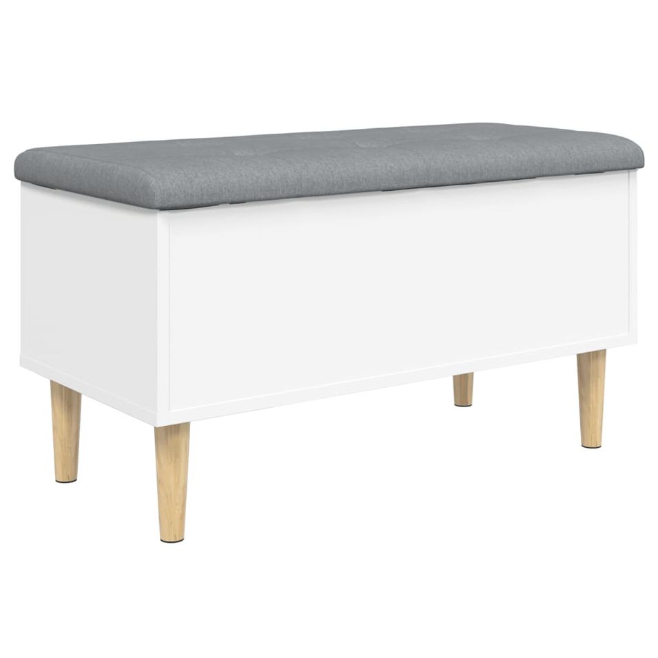 Banc de rangement blanc 82x42x46 cm bois d'ingénierie - Photo n°1