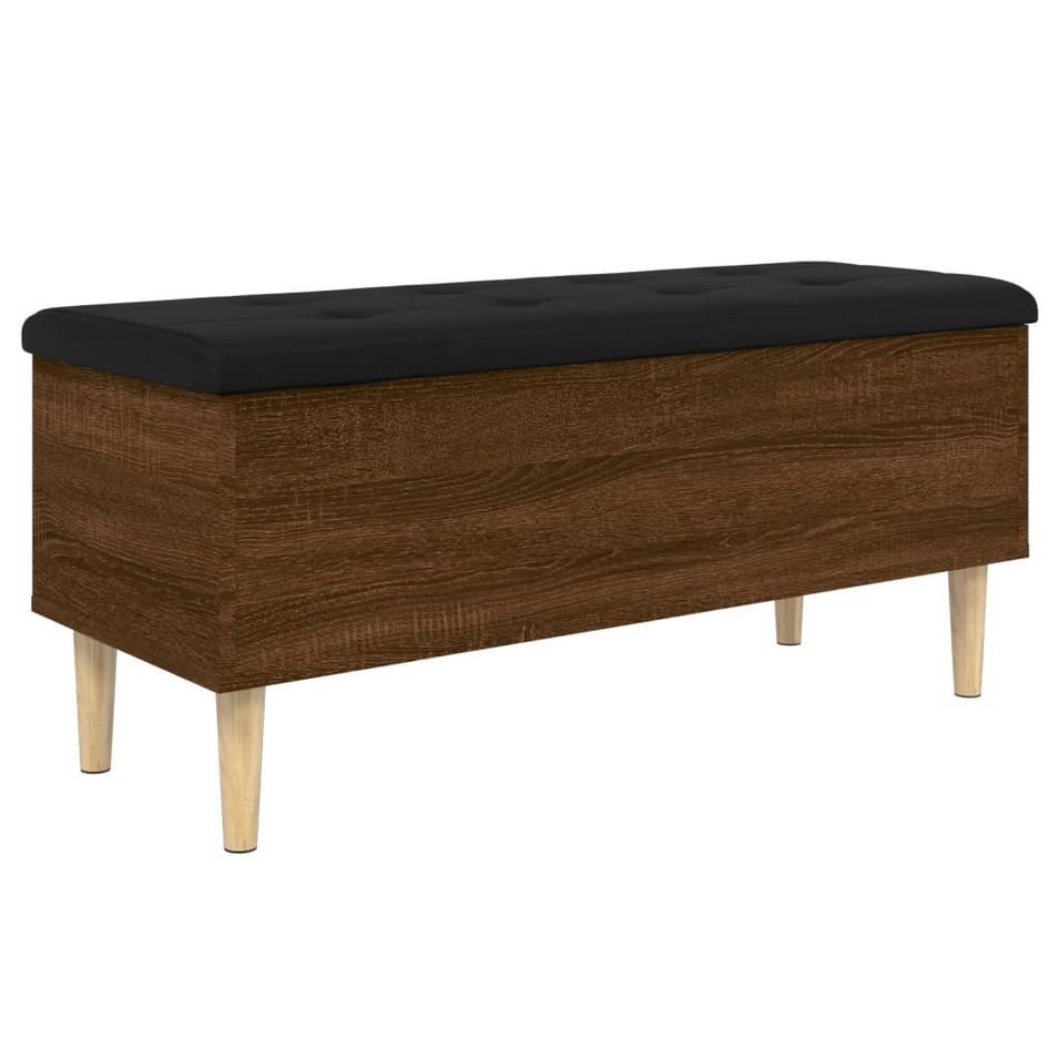 Banc de rangement chêne marron 102x42x46 cm bois d'ingénierie - Photo n°1