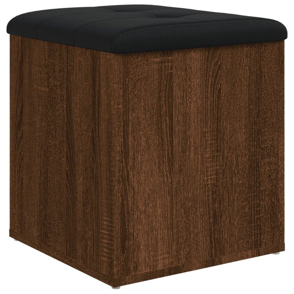 Banc de rangement chêne marron 42x42x45 cm bois d'ingénierie - Photo n°1