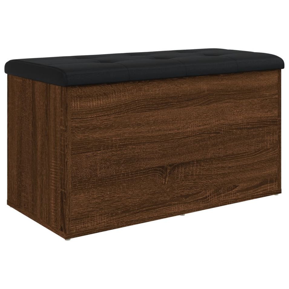Banc de rangement chêne marron 82x42x45 cm Bois d'ingénierie - Photo n°1