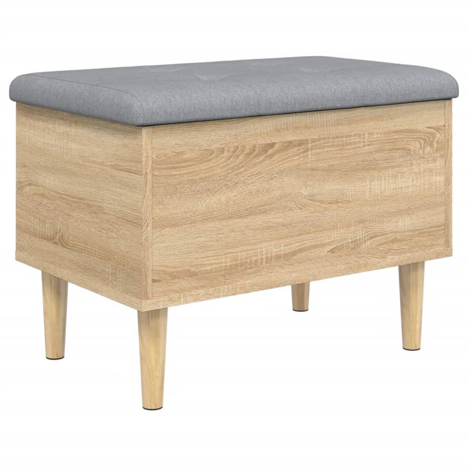 Banc de rangement chêne sonoma 62x42x46 cm bois d'ingénierie - Photo n°1